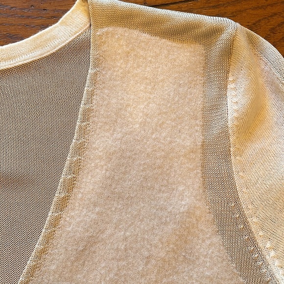 Rag & Bone Double Tone Mixed Materials Contrast Cream and Ivory Vneck Sweater - Picture 4 of 7